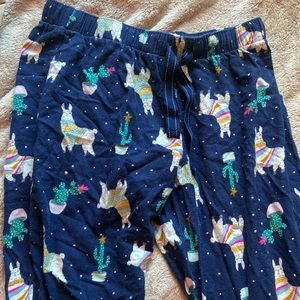 Pajama pants worn once, cute little Christmas llamas